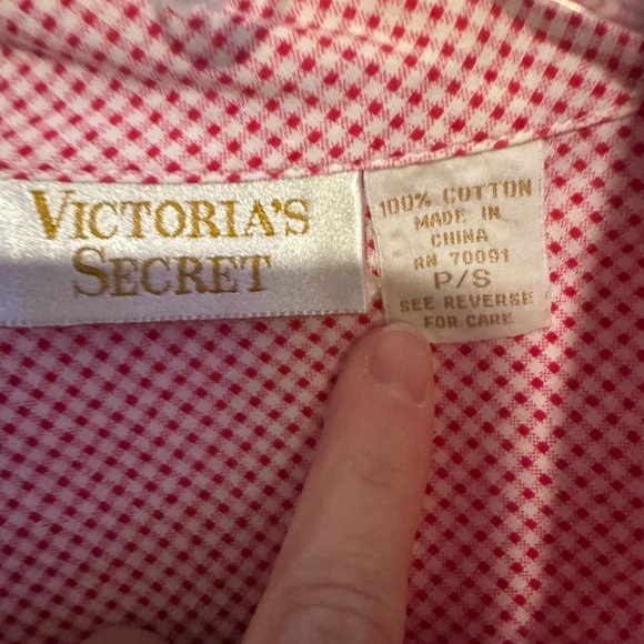 Victoria's Secret Gold Label Red Gingham Sleep Shirt RARE VINTAGE small P - Picture 3 of 3